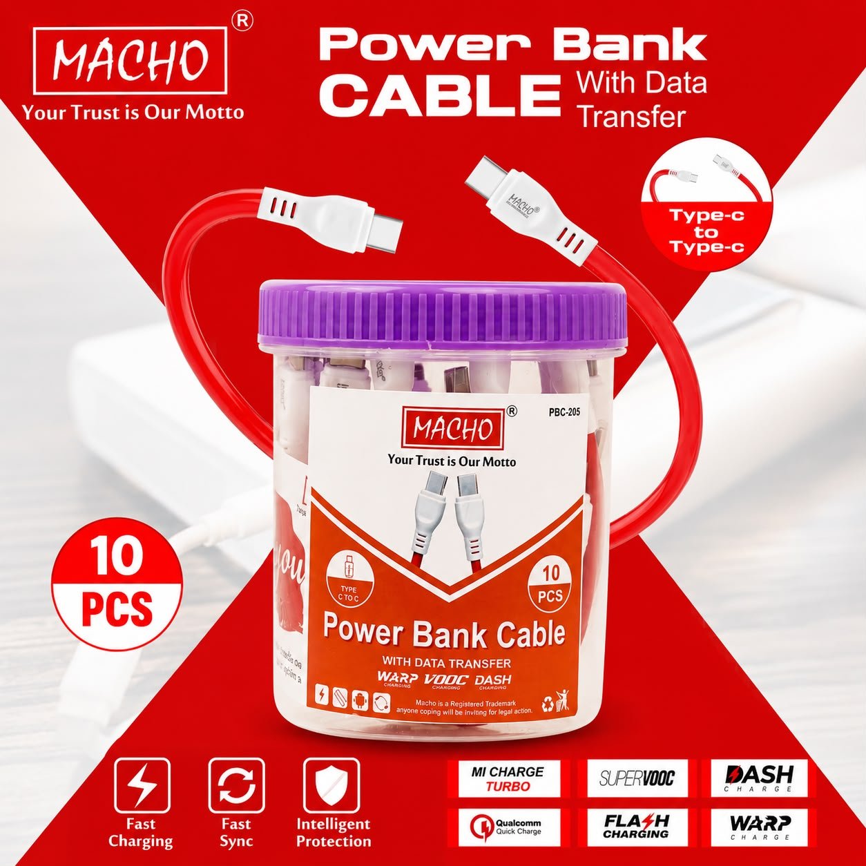 Macho c to c Powar Bank Cable