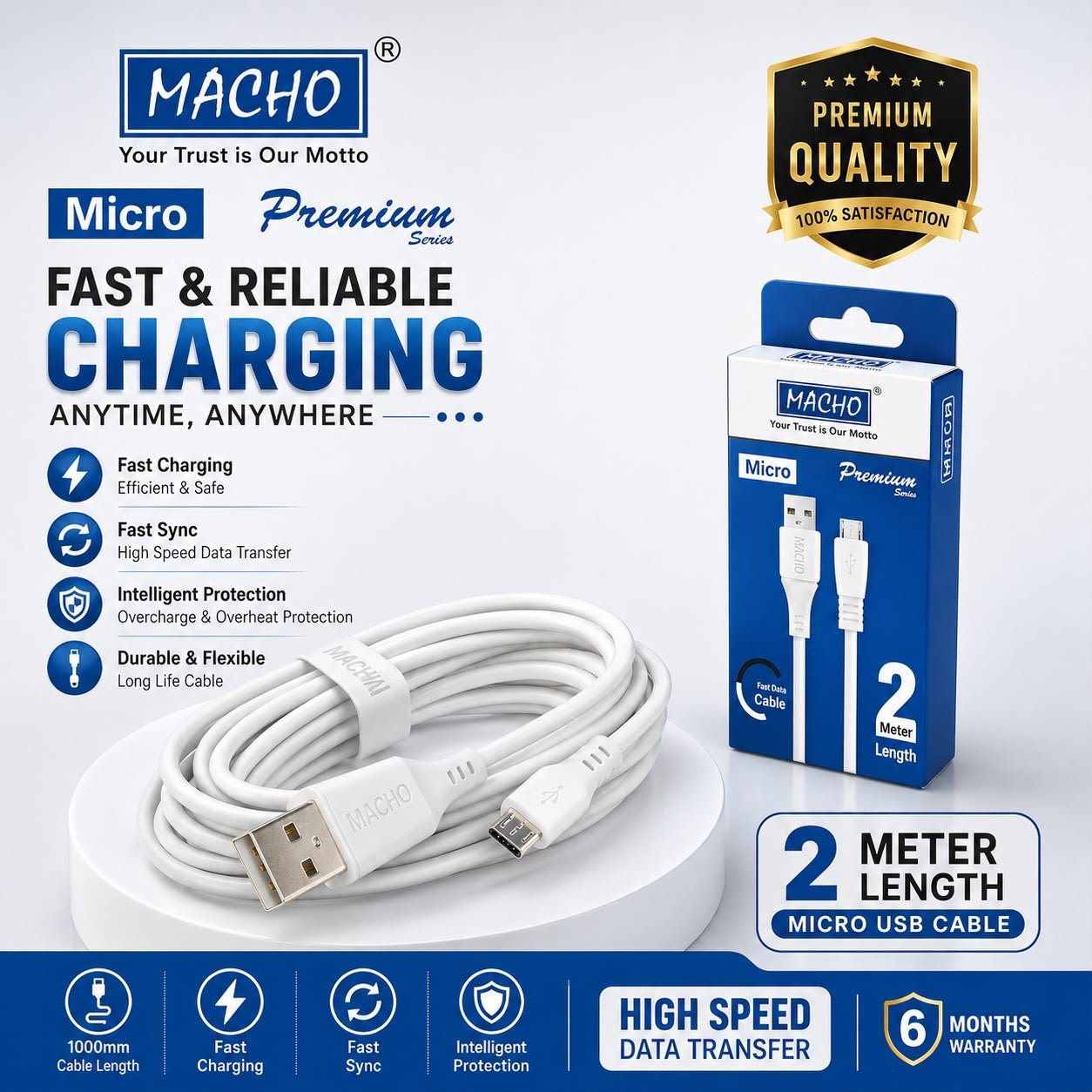 Macho 2MTR Data Cable