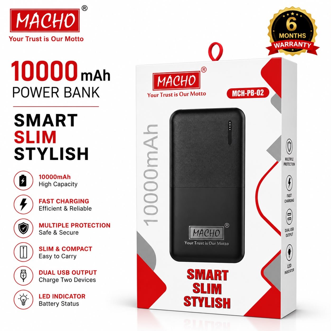 MACHO MCH- PB02 10000 MAH POWER BANK
