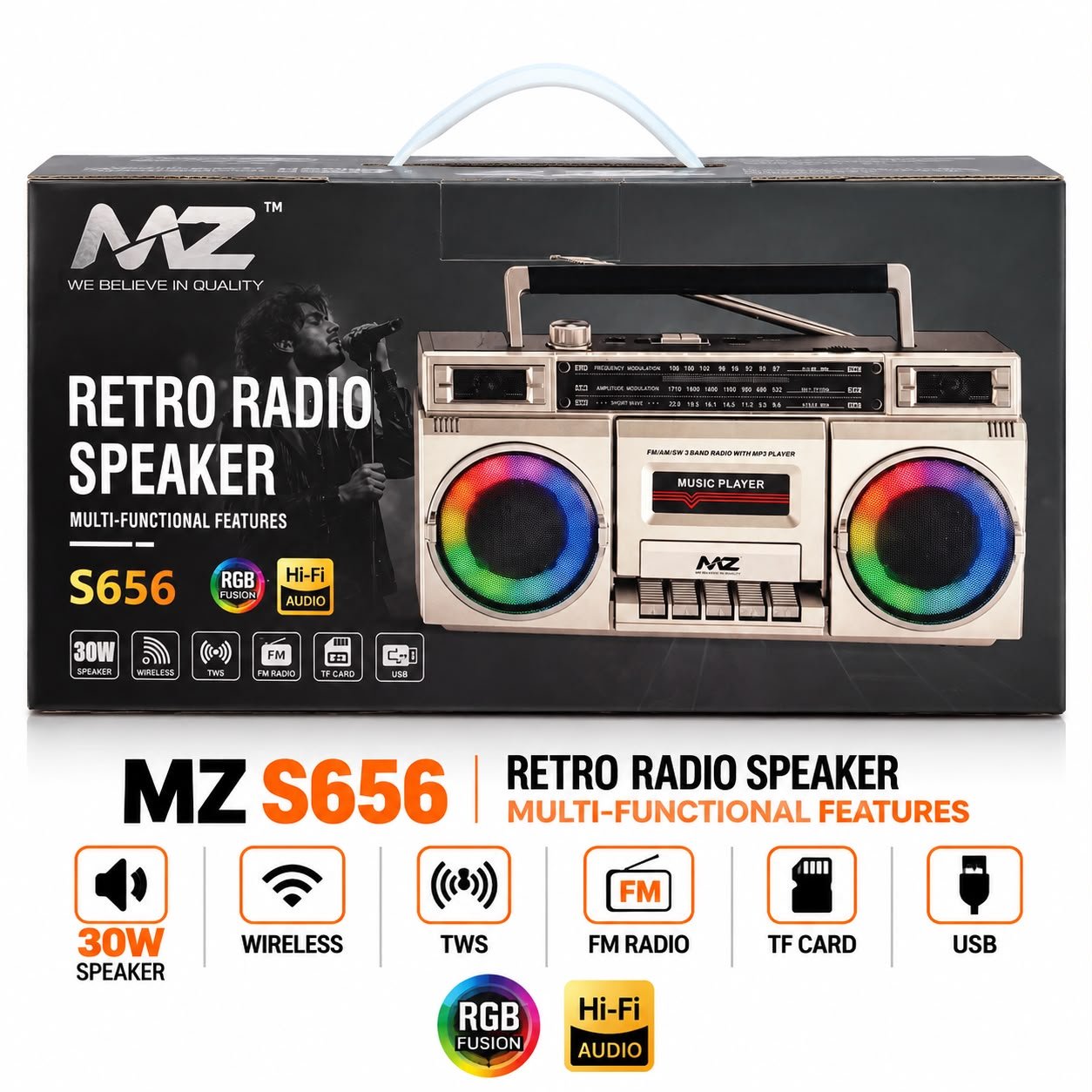 MZ S656 Bluetooth Retro Radio Speaker
