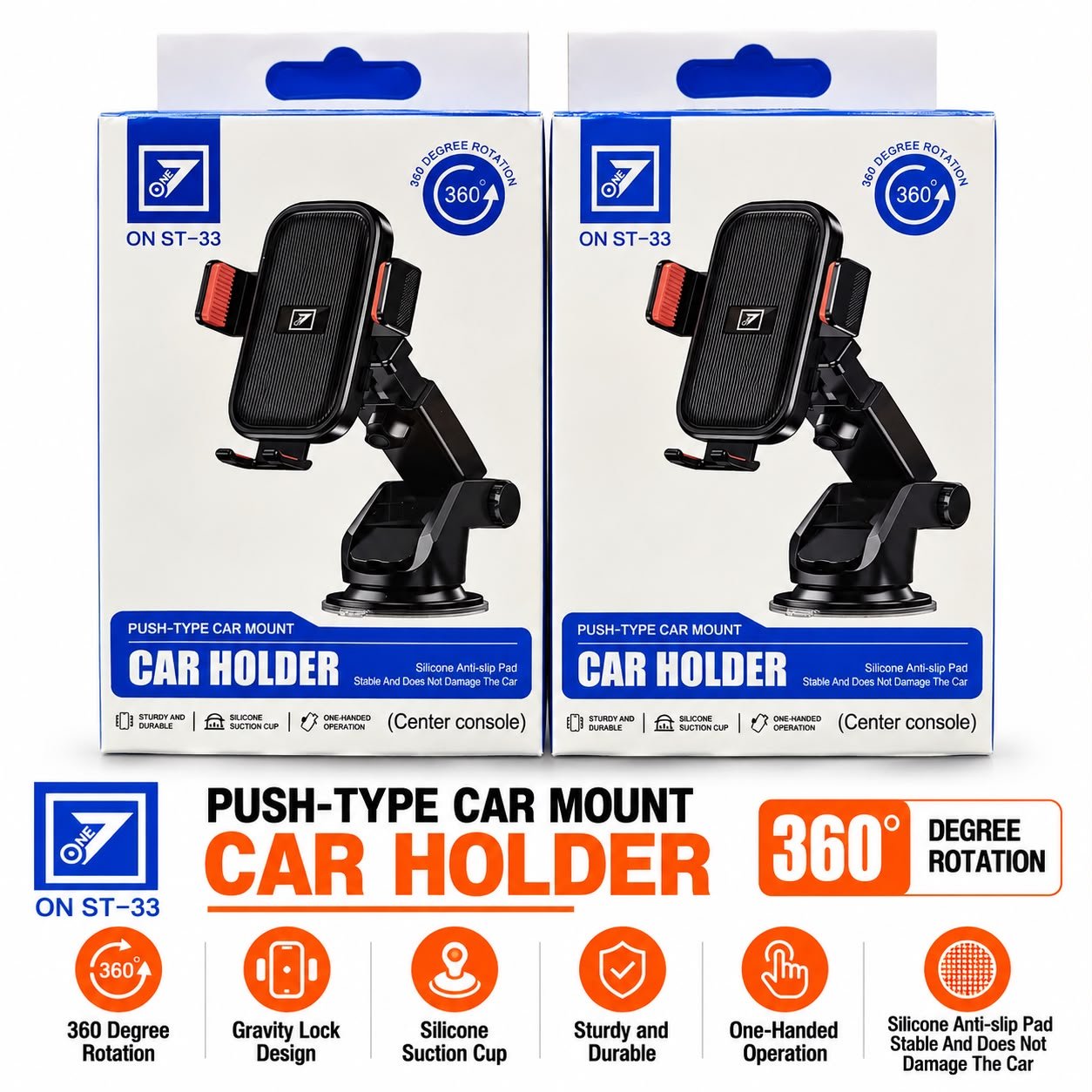 ON ST-33 Push-Type Car Mount / Car Holder Stand