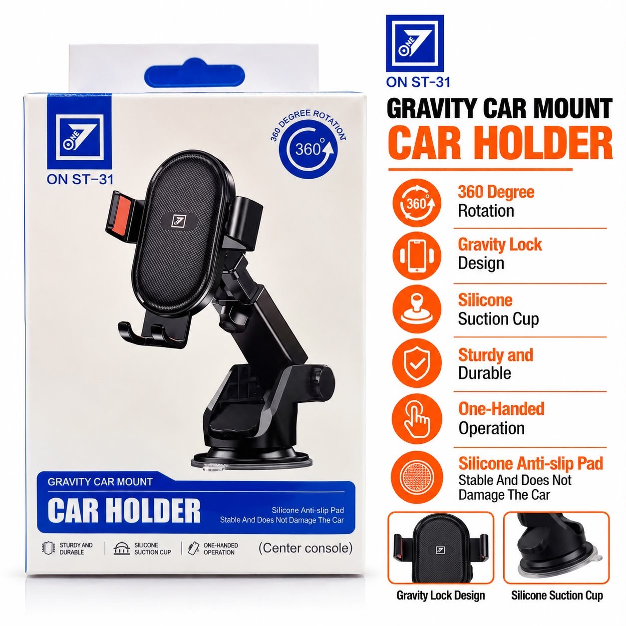 ON ST-31 Push-Type Car Mount / Car Holder