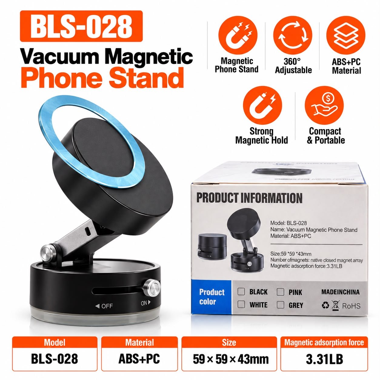 BLS-028 Vacuum Magnetic Phone Stand