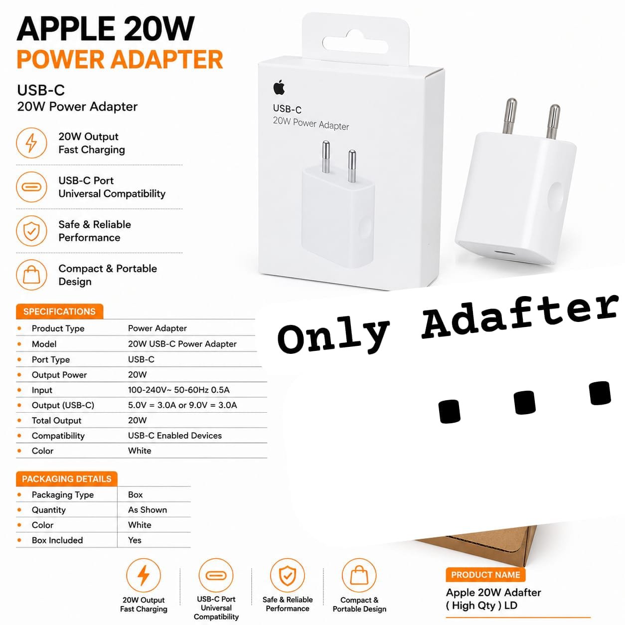 Apple 20W Adafter ( High Qty) LD