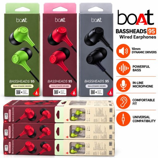 boAt Bassheads 95 Wired Earphones Care Qty