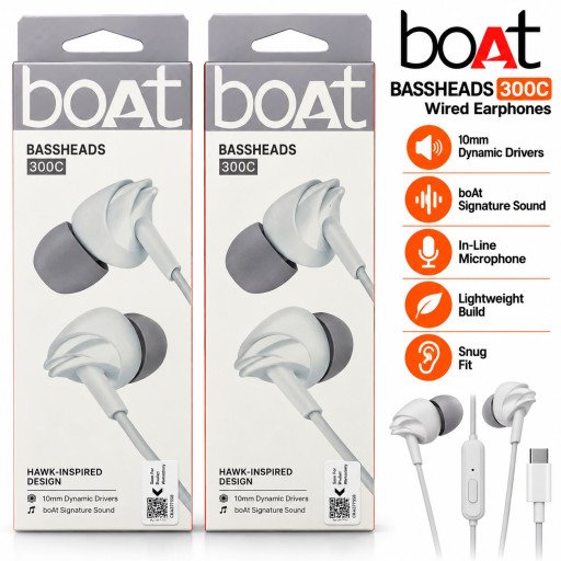 boAt BassHeads 300C Wired Earphones