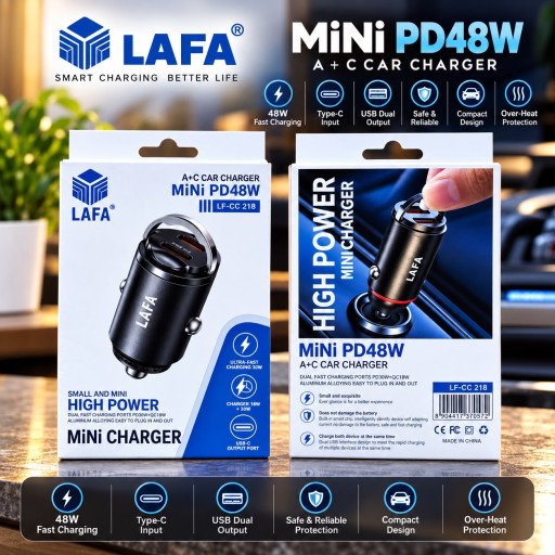 LAFA Mini PD48W A+C Car Charger – LF-CC218