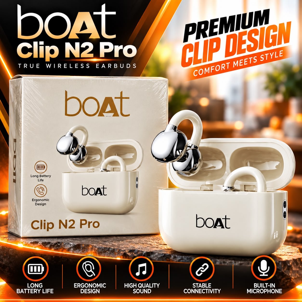 boAt Clip N2 Pro – True Wireless Earbuds