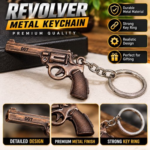 Gun Design Metal Keychain