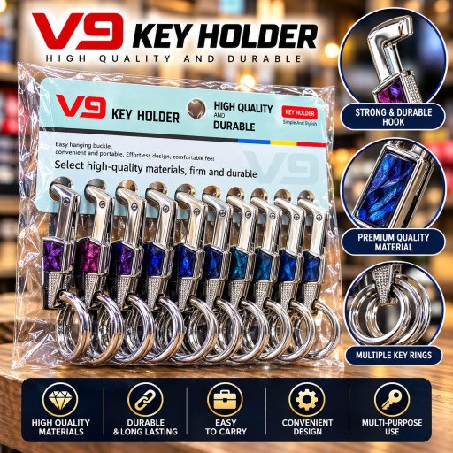 V9 Premium Metal Hook Key Keychain B1