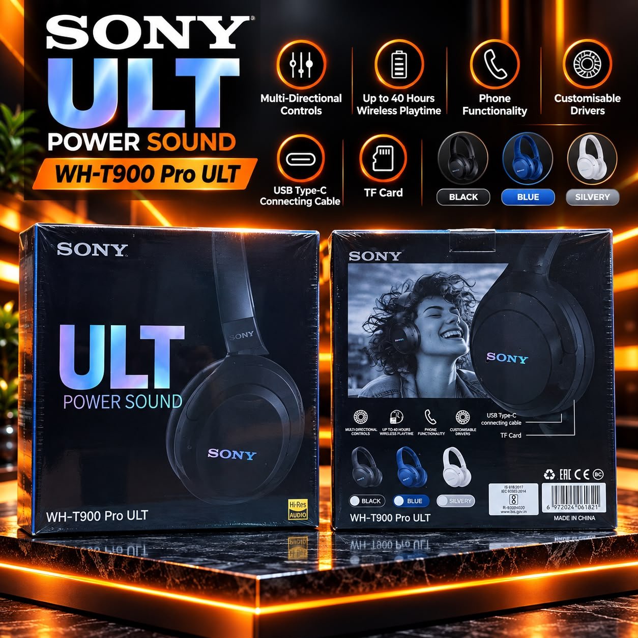 Sony ULT Power Sound WH-T900 Pro ULT Wireless Headphones