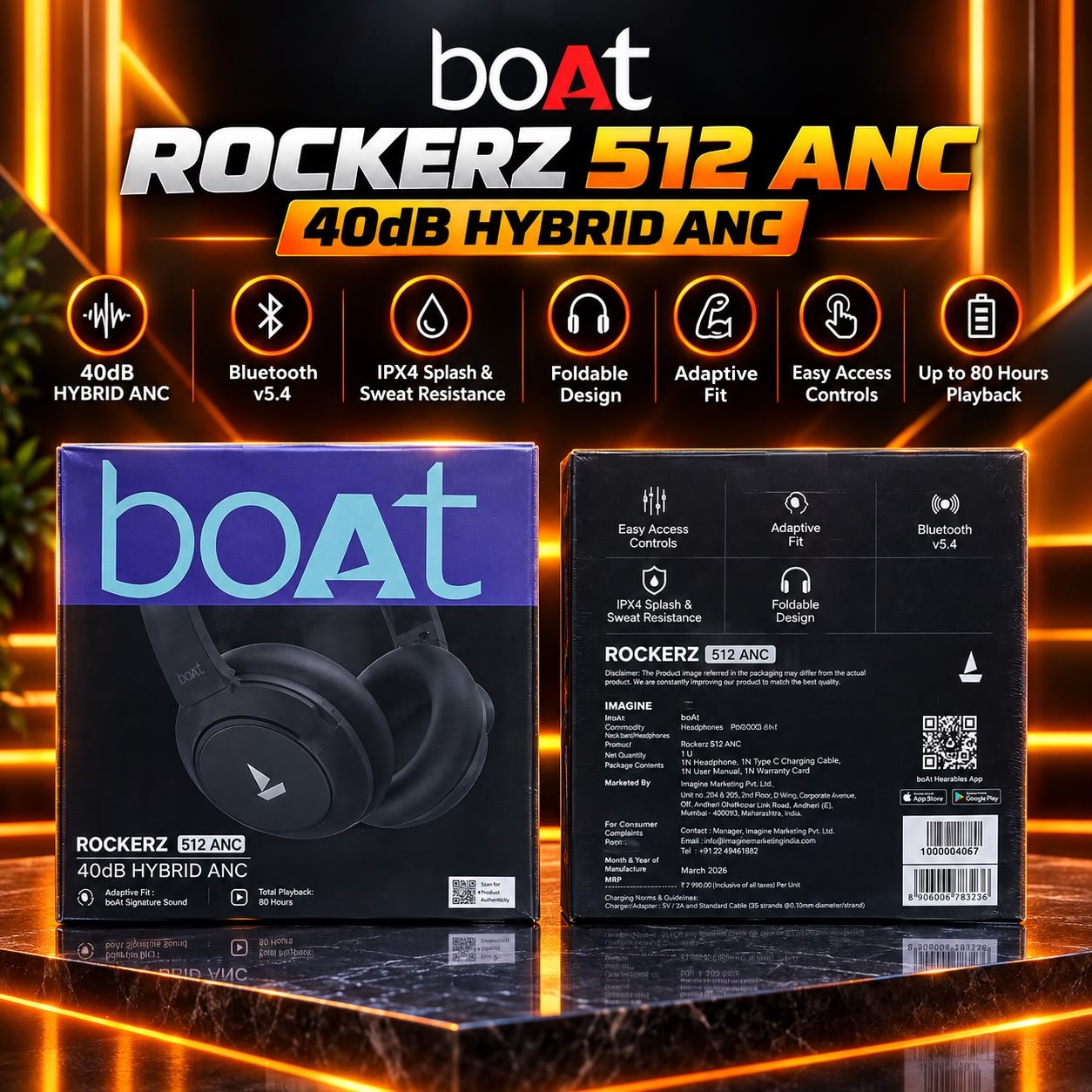 Boat 512 ANC Wireless Big Headphone