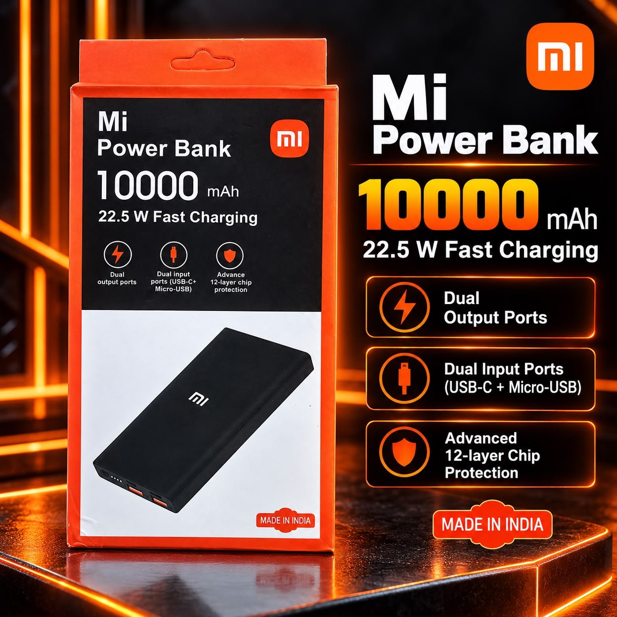 Mi 10000 Mah Powar Bank 6 Manth Warranty high qty