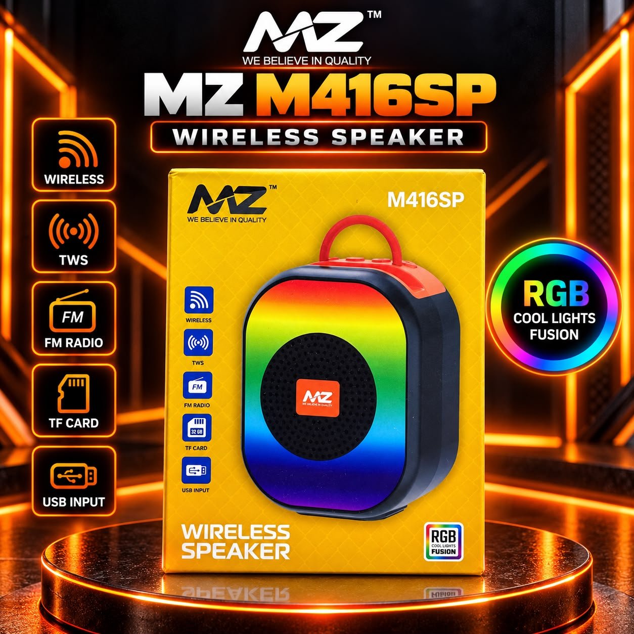 MZ M416SP Wireless Speaker with RGB Lights