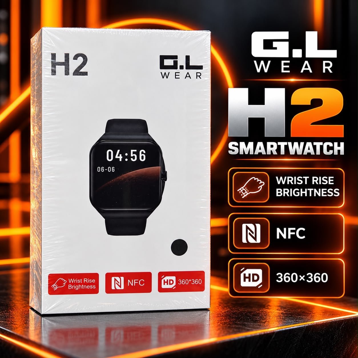 G.L Wear H2 Smartwatch with NFC