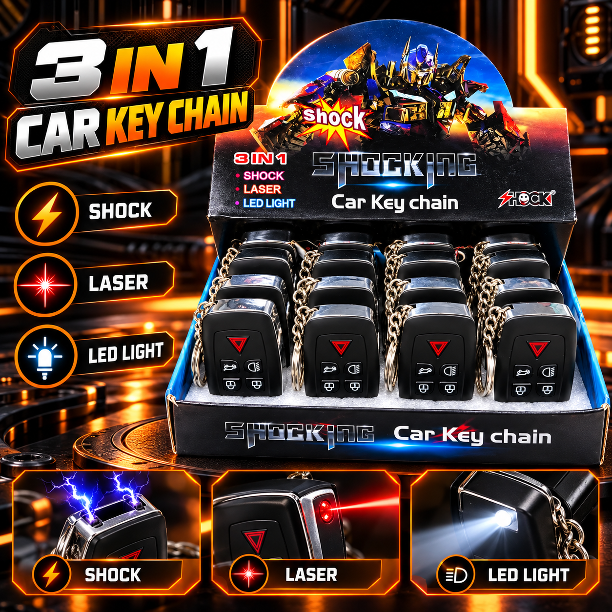 3-in-1 Shock Car Keychain A1