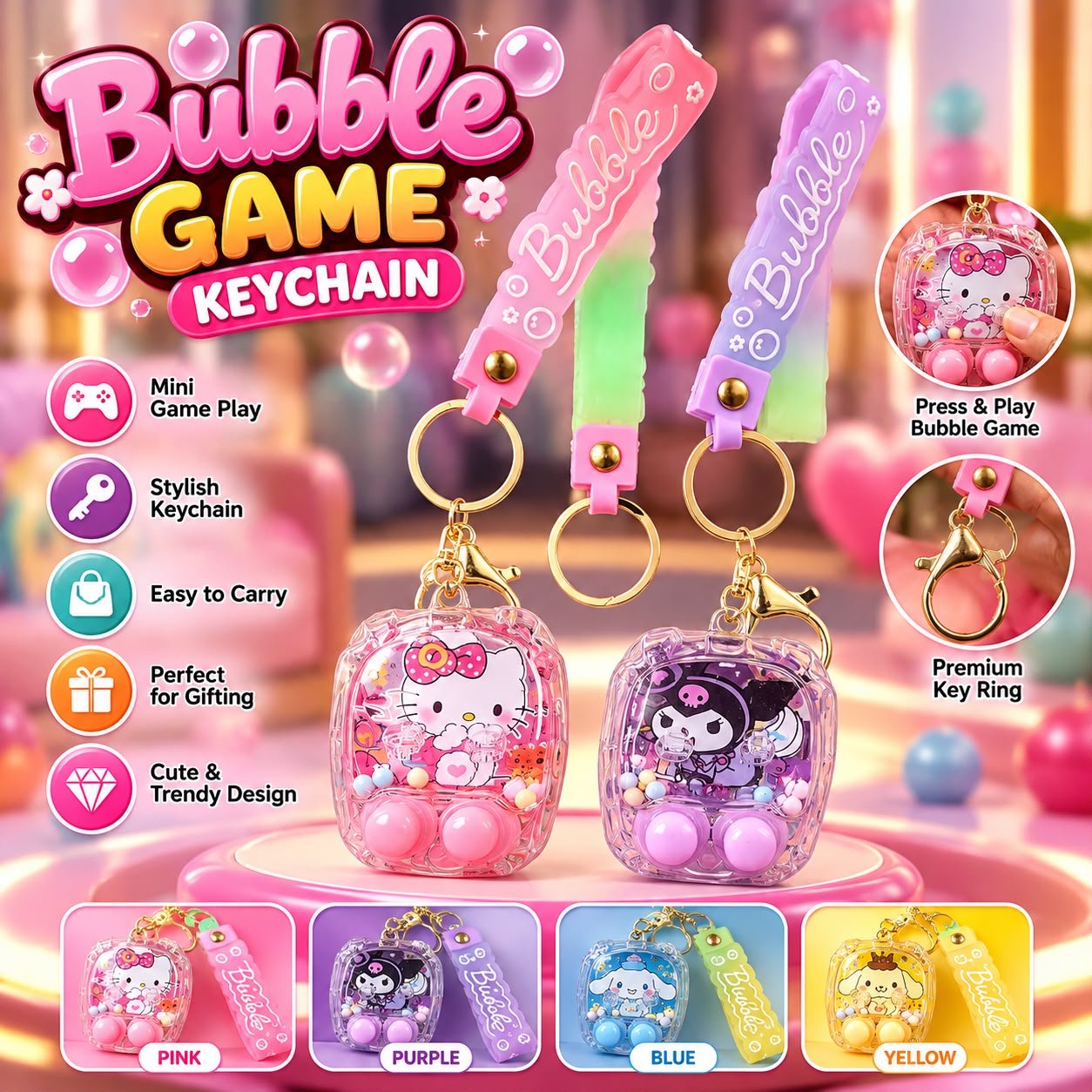 Baby Bubble Game Keychain