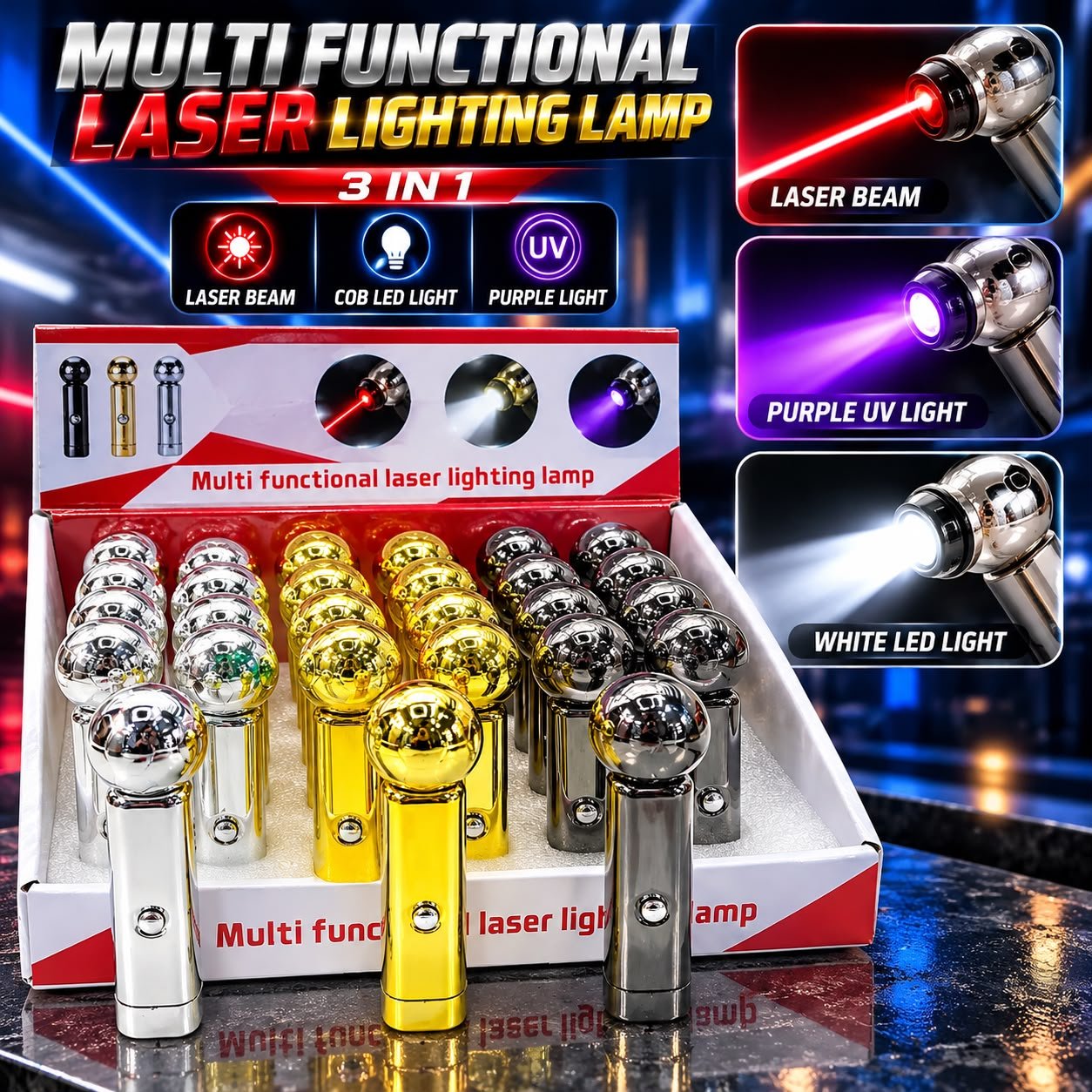Multifunctional Laser Lighting Lamp – 3-in-1 K8