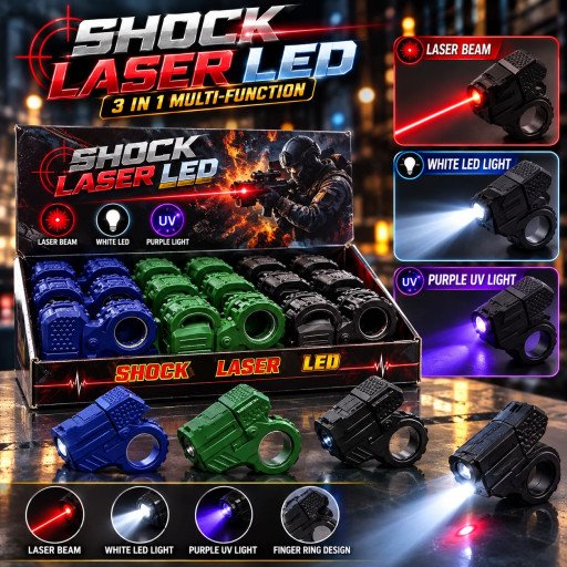 Shock Laser LED – 3-in-1 Multifunction Finger Ring Light K9