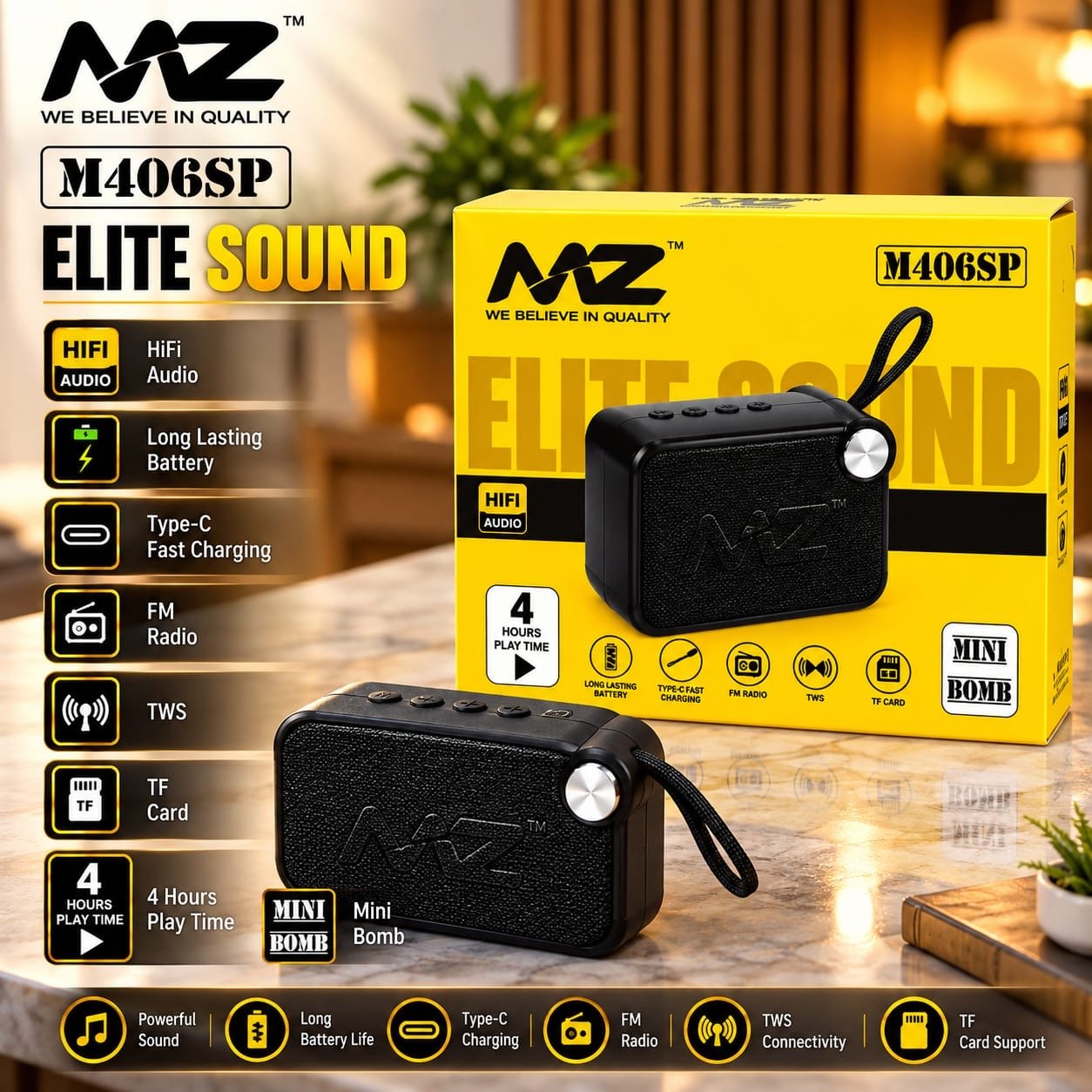 Mz M406 Wireless Bluetooth Speaeker