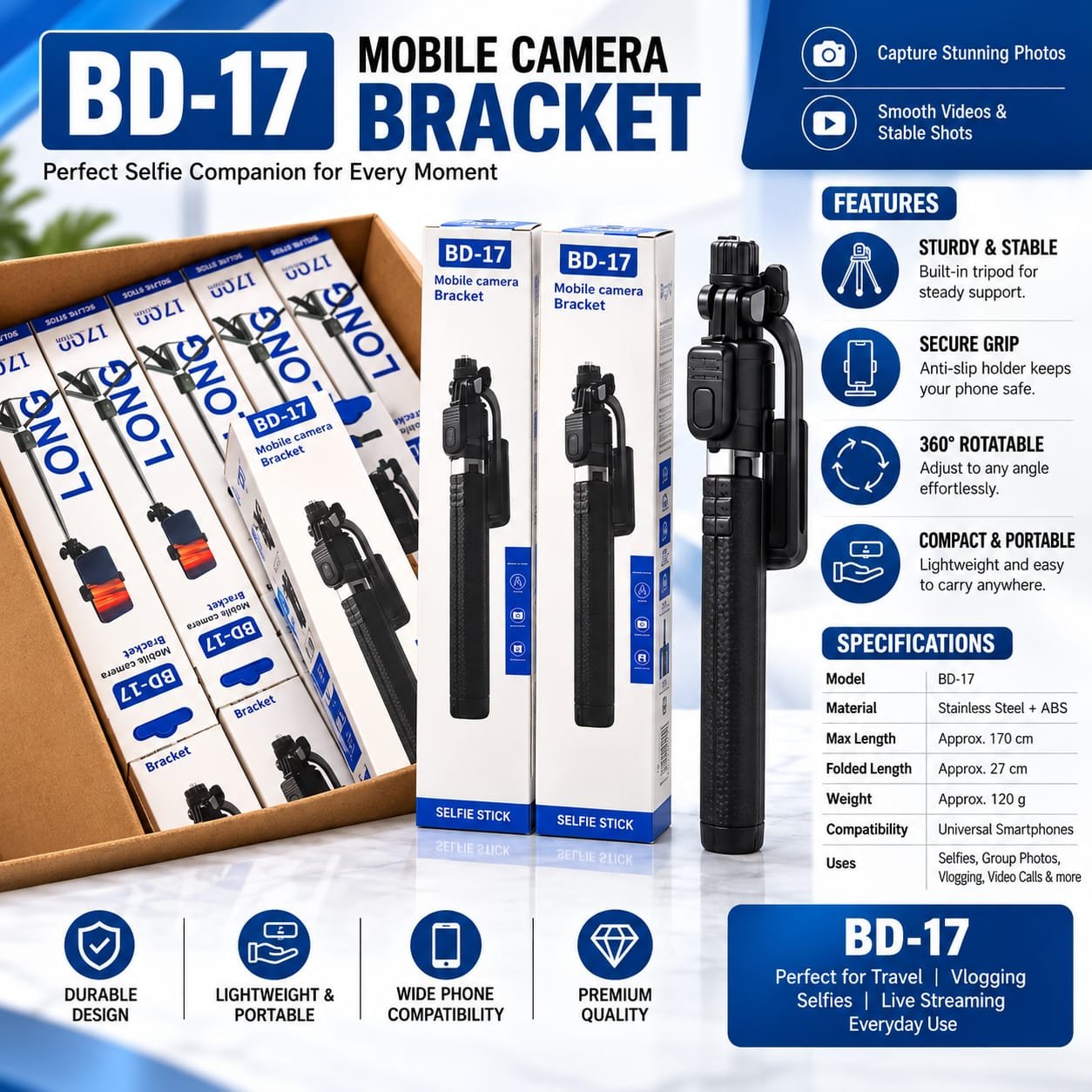 BD17 Big Long Selfie Stick