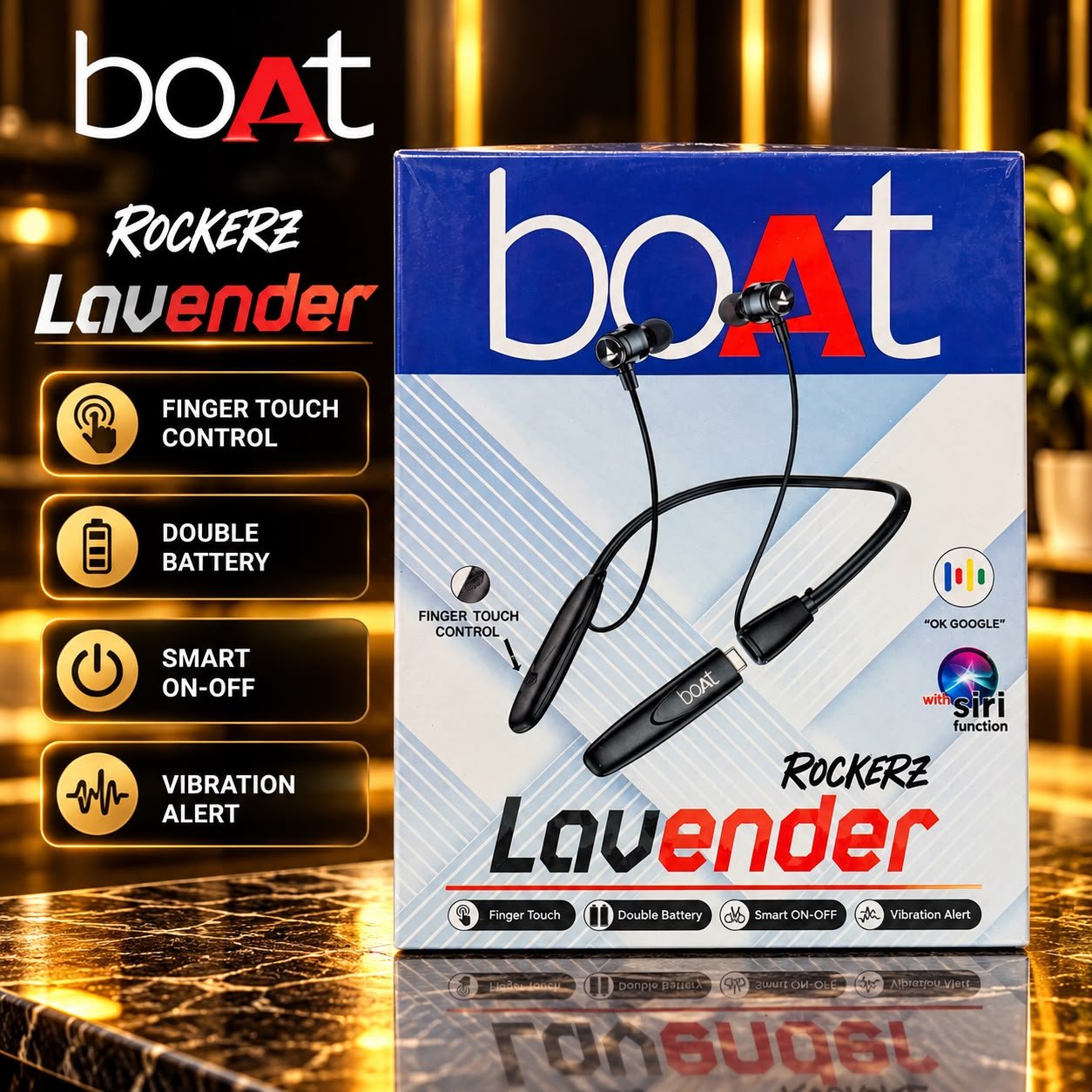 boAt Rockerz Lavender BT Wireless Neckband Dual Battery