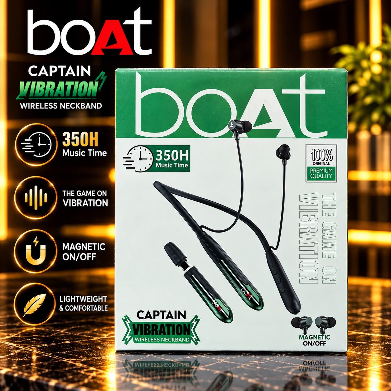 boAt Captain 350H Dual Battery Vibration Wireless Neckband Product Det