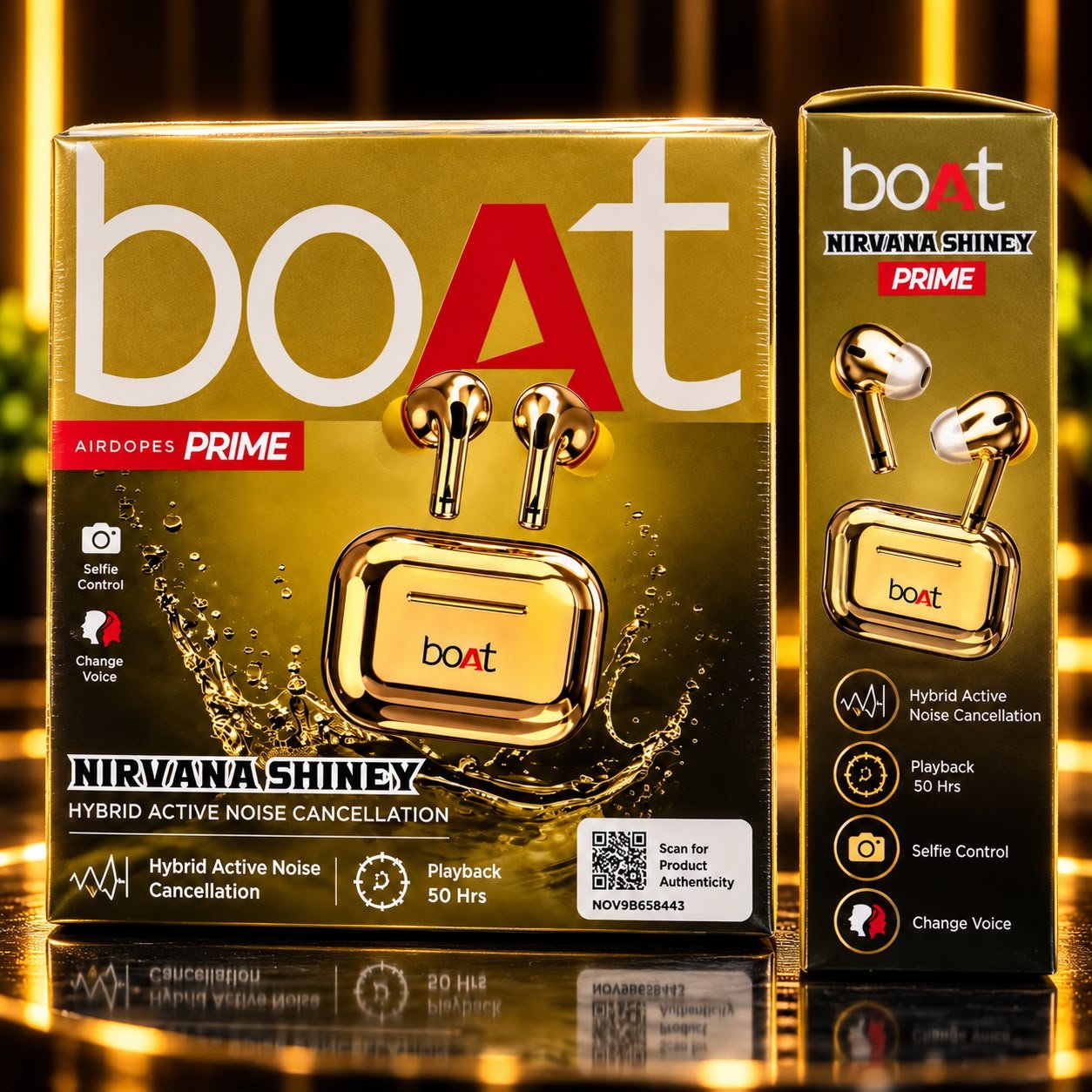 boAt Airdopes Prime – Nirvana Shiney Ear buds Hard Packing