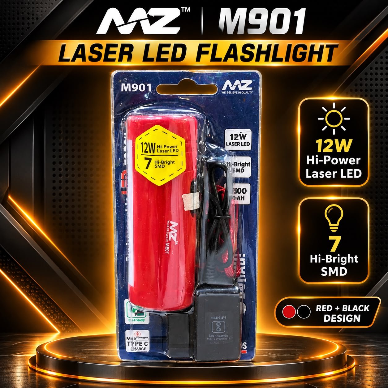MZ M901 12W Laser LED Flashlight