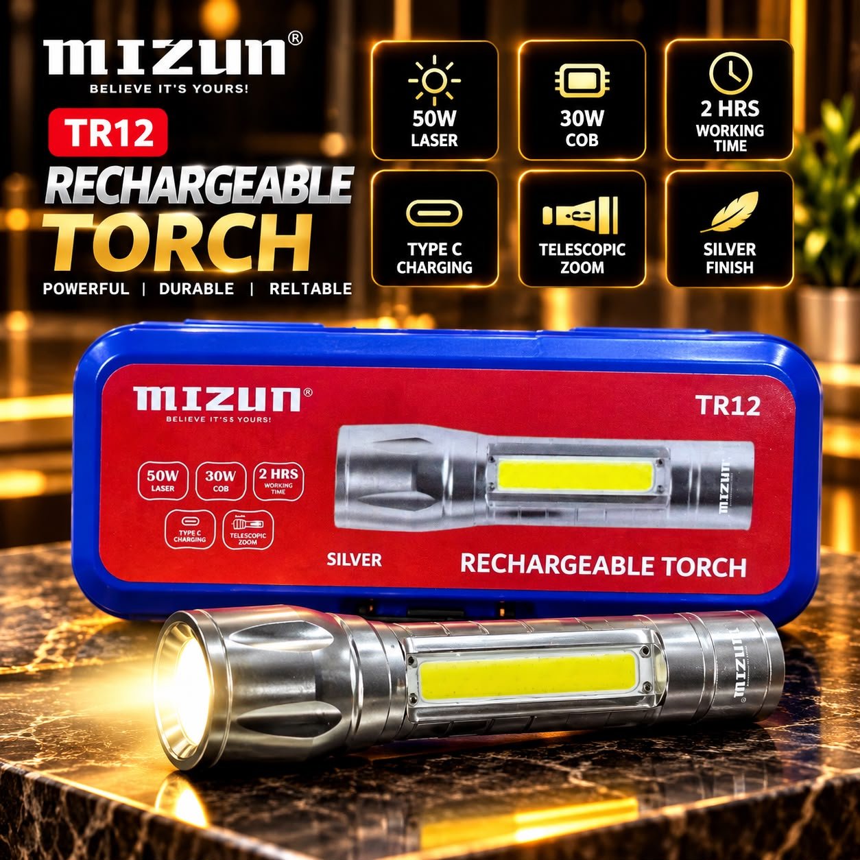 MIZUN TR12 Rechargeable LED Torch