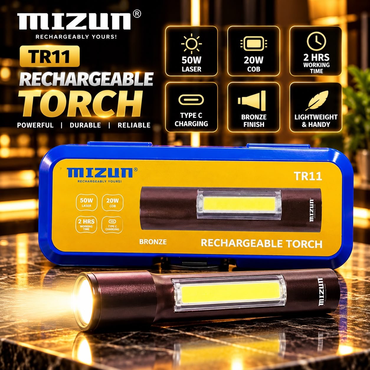 MIZUN TR11 Rechargeable LED Torch