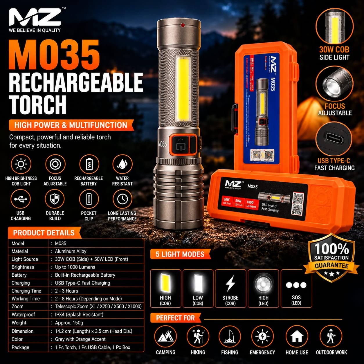 Mz M035 New Metal Torch HiGH QTY