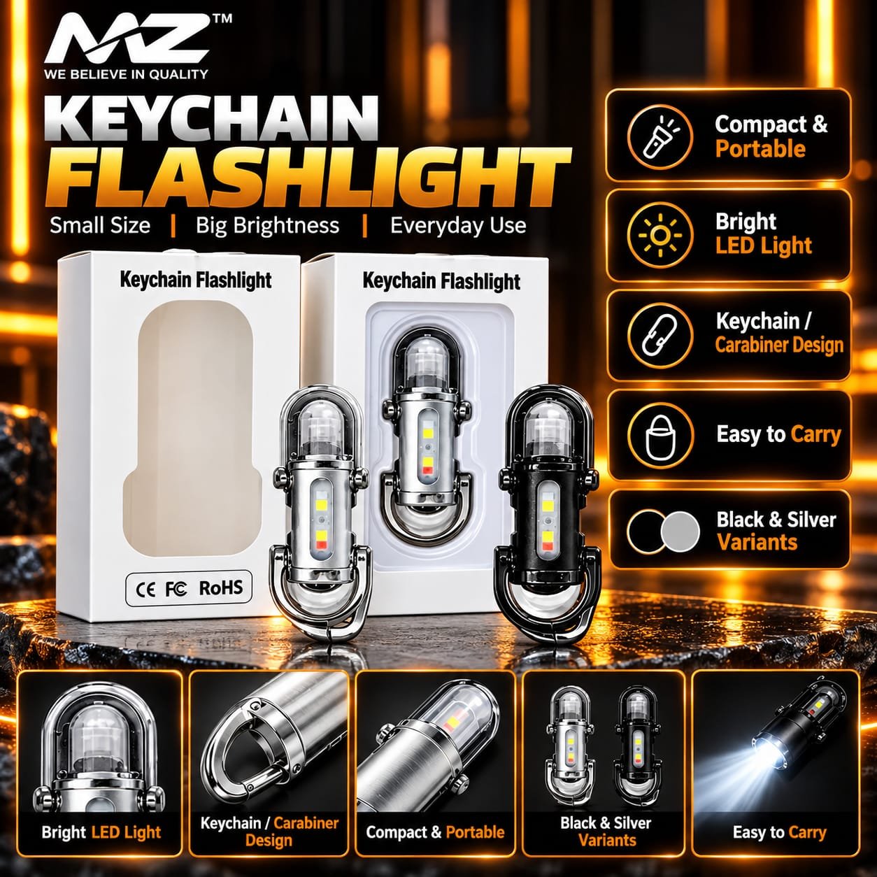 Mini Keychain LED Flashlight