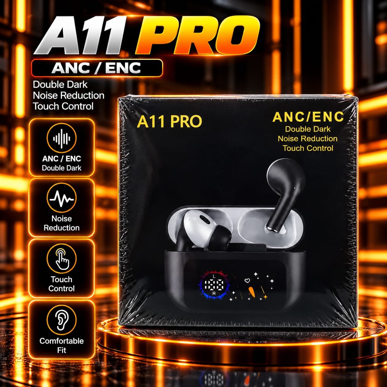A11 Pro Black Ear Buds