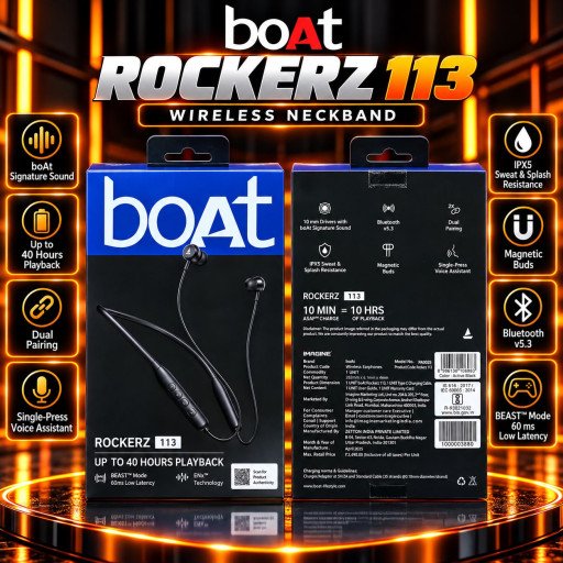 boAt Rockerz 113 Bluetooth Neckband Care Type Quility Sure