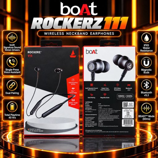 boAt Rockerz 111 Bluetooth Neckband Care Type Qty Sure