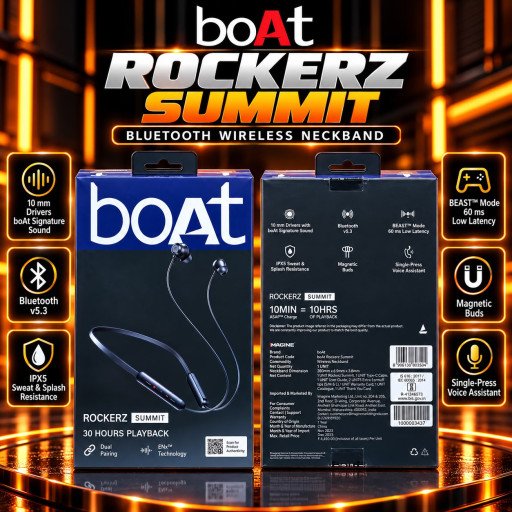 boAt Rockerz Summit Bluetooth Neckband Care Type Qty Sure